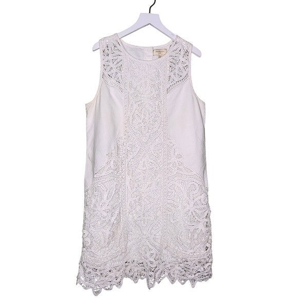 Moulinette Soeurs Dresses & Skirts - Moulinette Soeurs Linen Cotton Dress Sleeveless White Lace Summer Prep Beach 14